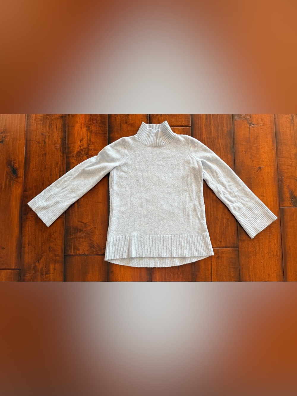 LOFT Light Blue Ribbed Turtleneck Sweater
